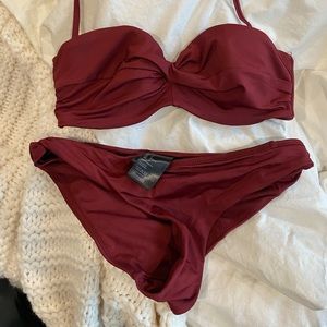 H&M Burgandy Bikini Swimsuit Size 4
